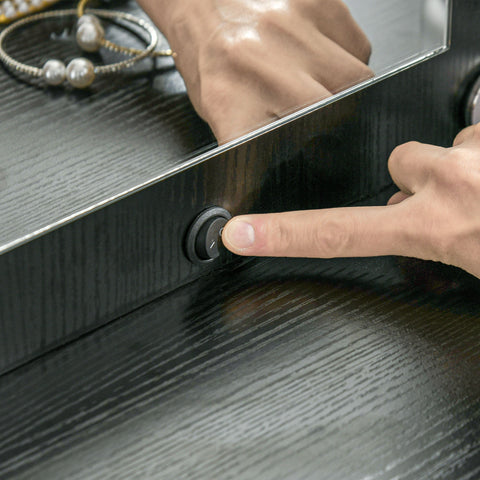 Rootz Hairdresser with Mirror - Vanity Set - Makeup Table - Integrated Lighting - 90x45x132.5cm