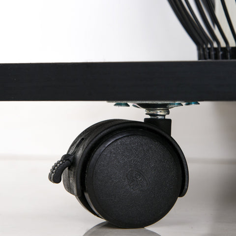 Rootz Printer Table - Printer Stand - Office Trolley - Chipboard - Black - 60cm x 40cm x 68.5cm - Maximize Workspace Efficiency