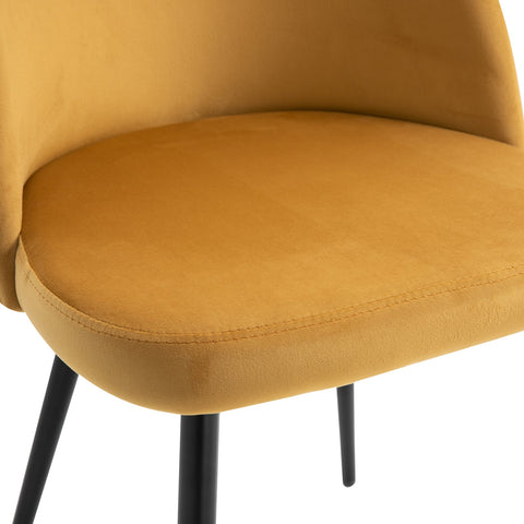 Rootz Set of 2 Dining Chairs - Upholstered Velor - Scandinavian Kitchen Chairs - Optimal Comfort - 49cm x 50cm x 77cm