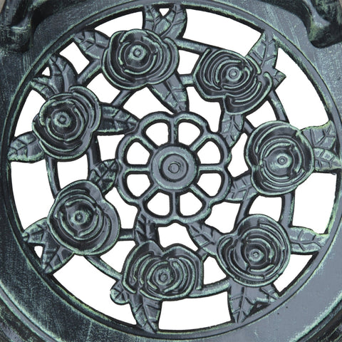 Rootz 3 Piece Bistro Set - Garden Furniture - Outdoor Patio Set - Antique Green - Weatherproof - Durable - Parasol Holder - Chair: W49 x D40 x H82 cm, Table: Ø60 x H69 cm