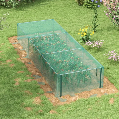 Rootz Plant Protection Net - Vegetable Protection - Zip Door - Steel Frame - Green + Silver - 125x125x62.5cm