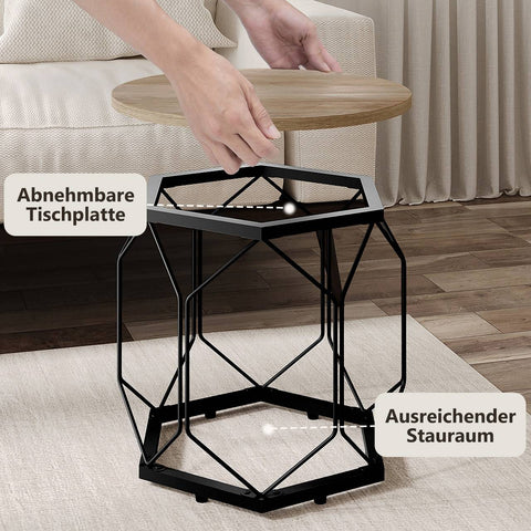 Rootz 2 Set Coffee Tables - Living Room Tables - Side Tables - High Quality & Versatile - 50x45x50cm, 40x36x40cm -Brown Wood Look