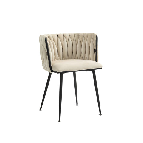 Rootz 2 Piece Set Luxury Velvet Dining Chairs - Upholstered Chairs - Handwoven Chairs - Exceptional Comfort - 57cm x 50cm x 72cm