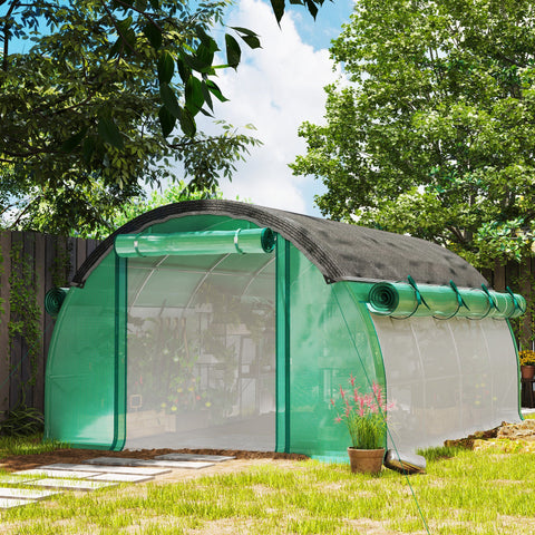 Rootz 4x3x2m Polytunnel Greenhouse - Garden Tunnel - Plant Shelter - UV Protection - 400cm x 300cm x 198cm