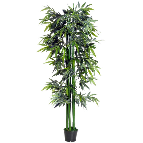 Rootz Artificial Plant - Artificial Bamboo - Artificial Bamboo Tree Plant - Home - Office - Green + Black - 20cm x 20cm x 180cm