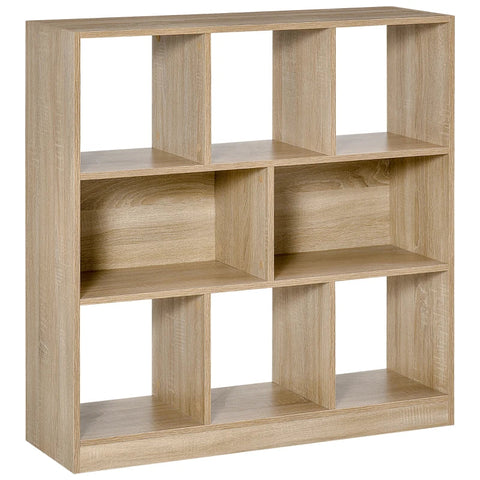 Rootz Bookcase - Standing Shelf - Living Rooms - 8 Shelves - Modern Design - Chipboard - Oak - 97.5 X 30 X 100 Cm