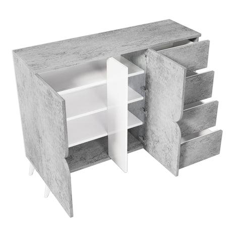 Rootz Sideboard with Drawers - Chest of Drawers - Storage Cabinet - Modern Design - Gray - 120×35.5×94 cm
