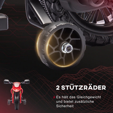 Rootz Electric Motorcycle for Children - Kid's Ride-On Motorbike - Toy Bike - Safe Training Wheels - 105L x 57W x 62H cm