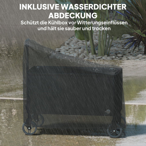 Rootz 76L Refrigerated Car - Mobile Cool Box - Outdoor Cooler - Keeps Drinks Cold - 87x46x120cm