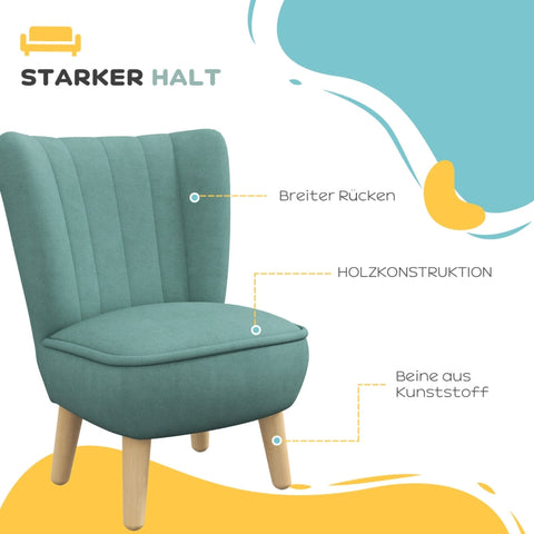 Rootz Kids Armchair - Children's Lounge Chair - Mini Sofa - Velvety Soft Cover - Sturdy Wooden Frame - 44cm x 45cm x 56.5cm