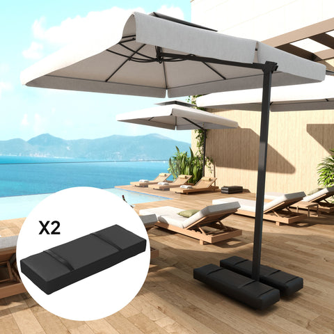 Rootz 2 Piece Set Sandbags for Parasols - Weight Bags - Stabilize Heavy Duty - 600D Oxford - 76cm x 30cm x 11cm