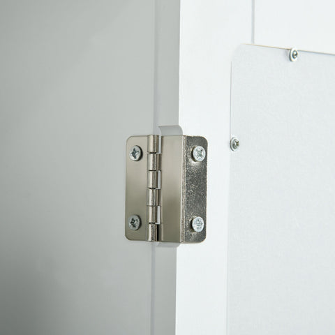 Rootz Wall Mirror Cabinet - Bathroom Storage - Toilet Cabinet - 1 Door, 2 Shelves - Space-Saving White MDF Glass - 41cm x 14cm x 60cm