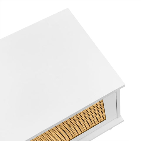 Rootz Rattan TV Stand - Entertainment Unit - Media Console - Robust Build - 200L x 40W x 49H cm