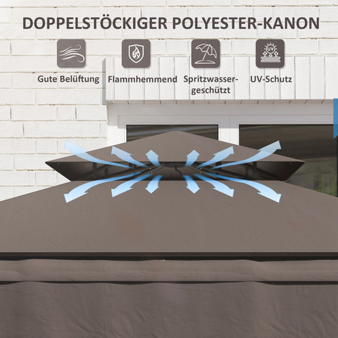 Rootz Grill Pavilion - Garden Shelter - Outdoor Canopy - Weather-Protection - 242x149x248cm - Perfect for Safe and Smoke-free Grilling!