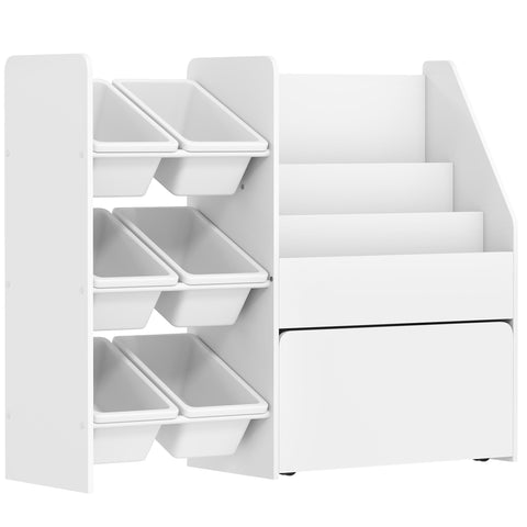 Rootz Toy Shelf - Children's Room Organizer - Kids Storage Rack - Promotes Independence - 100 x 30 x 80 cm, MDF, Steel, White