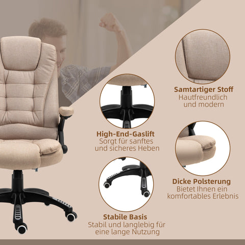 Rootz Massage Chair with Heat Function - Ergonomic Desk Chair - Height Adjustable - Promotes Blood Circulation - 68L x 72W x 110-120H cm - Brown