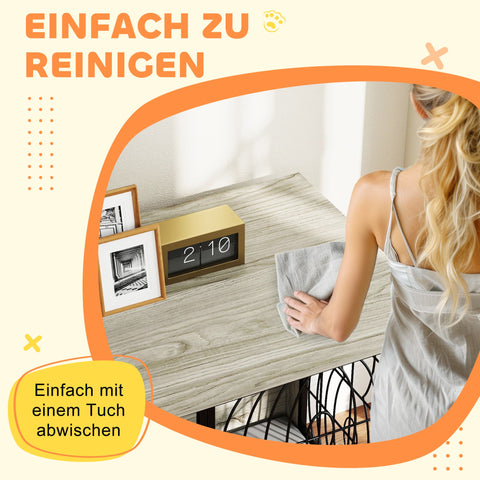 Rootz Dog Box - Dog Crate - Lockable Stay Box - Washable Pillow - 100cm x 60cm x 73.5cm - Secure & Stylish Solution for Large Dogs