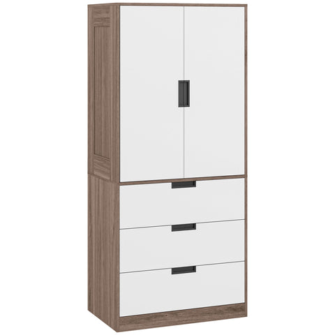 Rootz 2 Door Wardrobe - Modern Cabinet - Bedroom Storage - Durable & Spacious - 80cm x 50cm x 180cm