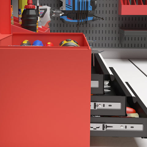 Rootz Tool Box with Drawers - Tool Case - Storage Organizer - Durable Steel - 45 x 24 x 27 cm - Maximum Stability