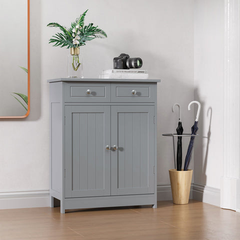Rootz Bathroom Cabinet - Storage Cabinet - Standing Storage - Ample Storage Space - 60cm x 30cm x 75cm - Grey