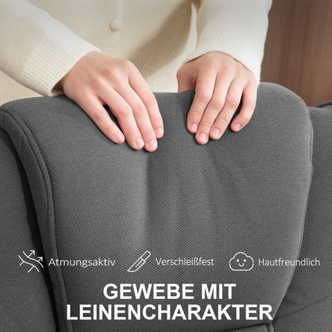 Rootz Swingable Relaxation Armchair with Foot Stool - Velvet Upholstery - Rotatable Armchair - Maximum Comfort - 67cm x 87cm x 96cm - Grey