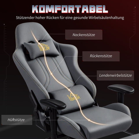 Rootz Rootonomic Gaming Chair - Ergonomic Desk Chair - Rolling Computer Chair - Lumbar Support - 72cm x 76cm x 124-132cm