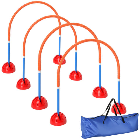 Rootz 4-Part Dog Agility Training Set - Dog Exercise Equipment - Training Gear - Adjustable Width - Portable with Carry Bag - 100x19.5x95cm