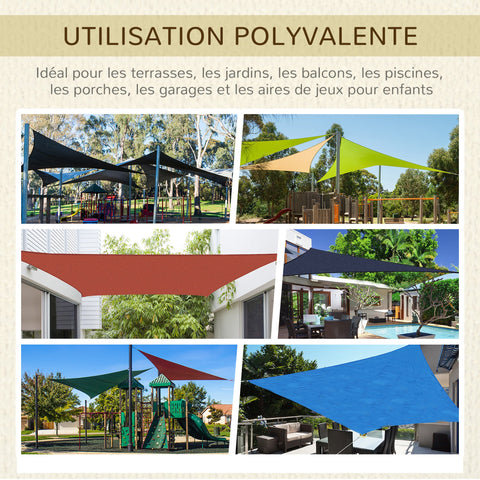 Rootz Sun Sail Rectangular Shade Sail - Sun Canopy - UV Protection Sail - Blocks 90% UV Rays - 6L x 4B M