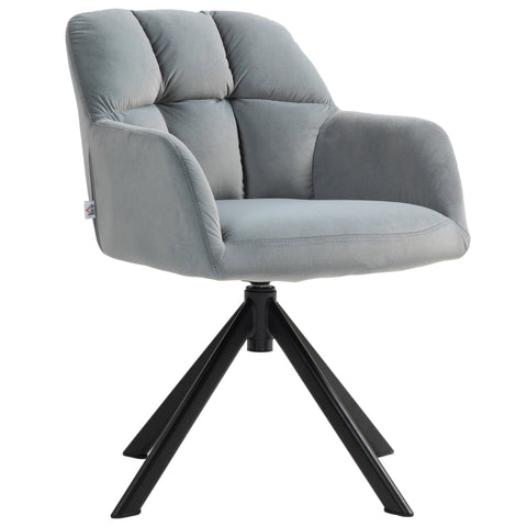 Rootz Swivel Reading Chair - Armchair - Relaxation Chair - 360° Rotation - Velvet Fabric - 58.5cm x 59cm x 78.5cm