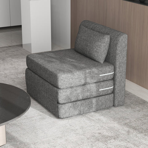 Rootz Sofa Bed - Guest Mattress - Tri-fold Chair - Compact and Versatile - Metal Frame - 80x75x74 cm - Grey