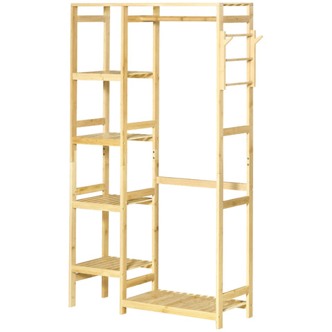 Rootz Bamboo Clothes Rack - Garment Rack - Coat Stand - Space Saving - 90cm x 30cm x 155cm