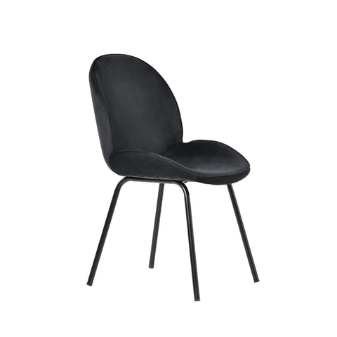 Rootz 2 Piece Set Dining Chairs - Velvet Chairs - Cushioned Seats - Ergonomic Comfort - 52L x 43W x 90H cm