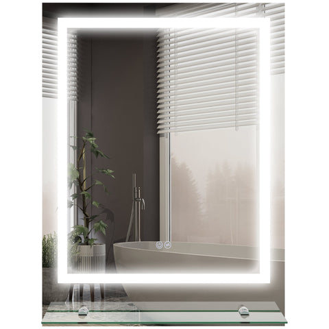 Rootz LED Bathroom Mirror - Illuminated Vanity Mirror - Lighted Mirror - Anti-Fog - 80cm x 60cm x 2.7cm