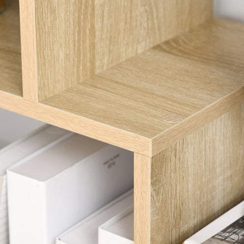 Rootz Library Shelf - Zig-Zag Bookshelf - Storage Rack - Versatile & Elegant - 70L x 24W x 178H cm
