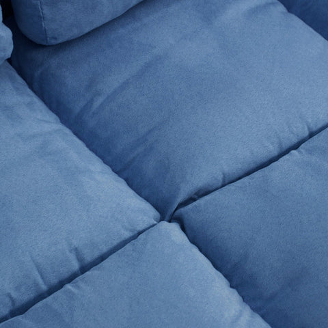 Rootz Floor Sofa Bed - Adjustable Backrest - Velvet Fabric - 2-in-1 Design - High Comfort - Durable Steel Frame - 102cm x 73cm x 60cm - Blue