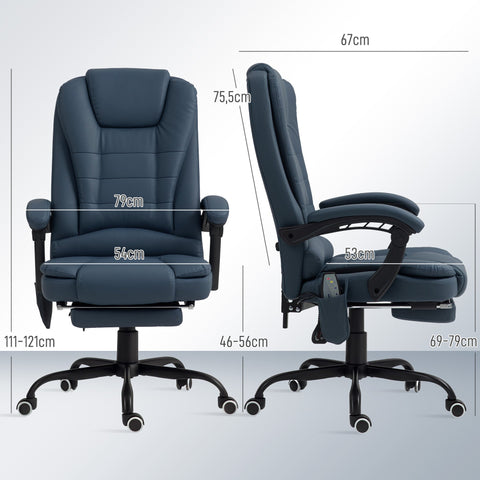 Rootz Massage Office Chair - Ergonomic Chair - Reclining Office Chair - 7 Vibration Points - 67L x 67W x 111-121H cm - Up to 120kg