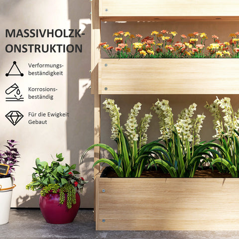 Rootz Hochbet Wood Plant Bed - Elevated Planter - Garden Furniture - Promotes Root Health - 88.5cm x 45cm x 140cm