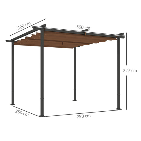 Rootz Pergola Garden Outdoor Canopy - Pavilion - UV Protection - UPF30+ - 300x300x227cm
