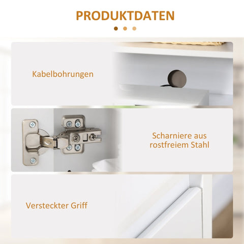 Rootz Modern Dressoir - Schoenenkast - TV-standaard - Verstelbare Planken - Kabelbeheer - Soft-Close Mechanisme - 120L x 35B x 85H cm - Spaanplaat