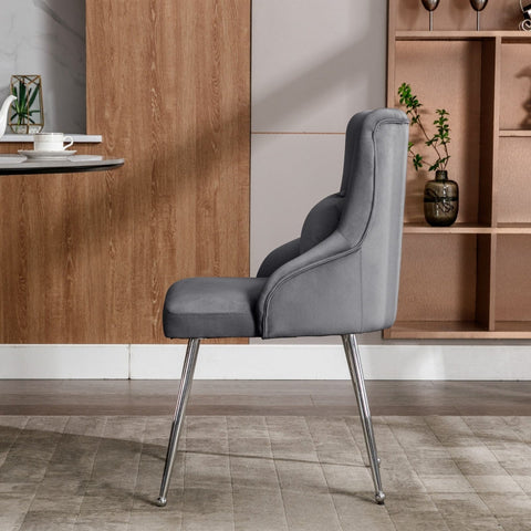 Rootz Modern Dining Chair - Velvet Upholstered Chair - Luxurious Velvet Seat - High Comfort - 54.5L x 58.5W x 87.5H cm