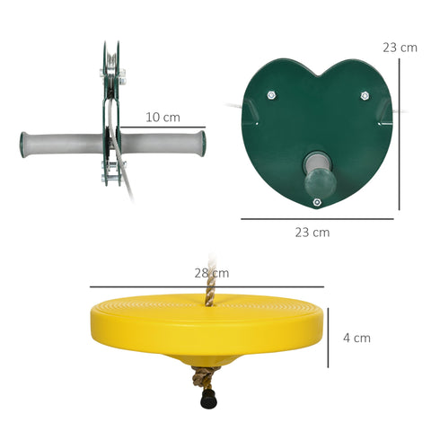 Rootz Kids Rope Slide Kit - Children's Zipline - Playground Set - Sensory Balance - Adjustable Rope 110-140cm - 80kg Capacity