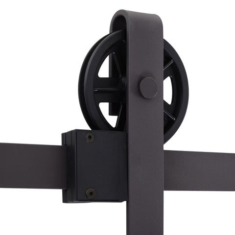 Rootz Sliding Door Hardware Kit - Carbon Steel Rail System - Space-saving Design - Supports up to 100kg - 183cm x 4cm x 0.6cm