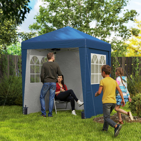 Rootz Foldable Garden Pavilion - Pop-Up Tent - Outdoor Canopy - UV Protection 30+ - 202x202x261cm - Height Adjustable