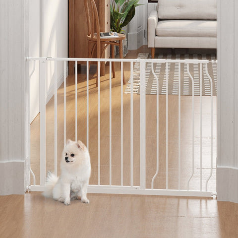 Rootz Door Guard Pet Safety Gate - Sturdy Steel - ABS Plastic - Double Locking - Adjustable 75cm to 115cm - Wall Mount - 115 x 76cm