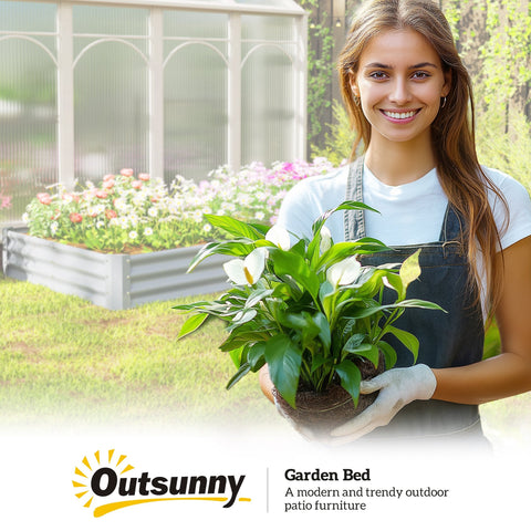 Rootz Raised Garden Bed - Planting Bed - Steel Planter - Weather-Resistant - 828L Capacity - 240cm x 120cm x 30cm