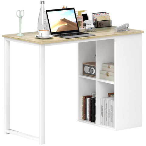 Rootz Compact Computer Desk - Small Office Desk - Modern Workspace Table - Storage Compartments - 100 x 54 x 75 cm