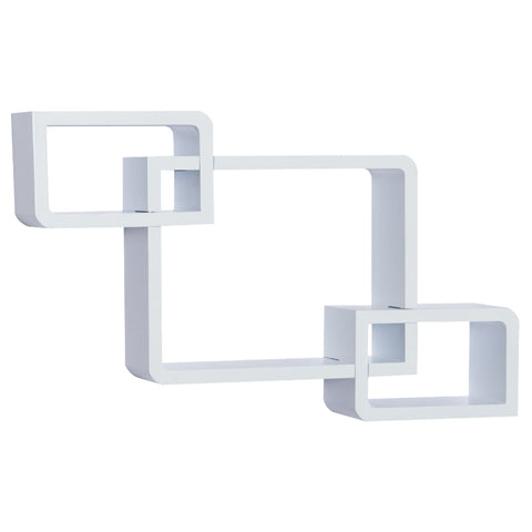 Rootz Wall Shelf - Cube Shelf - Cube Shelf With 3 Compartments - MDF - White - L38 x W12 x H30cm