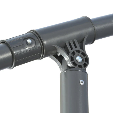 Rootz Garden Parasol - Cross Base - Weather Resistant - Sun Protection - Elegant Design - Six Ribs - Cantilever Parasol - Metal-polyester - Gray - 292 cm x 292 cm x 247