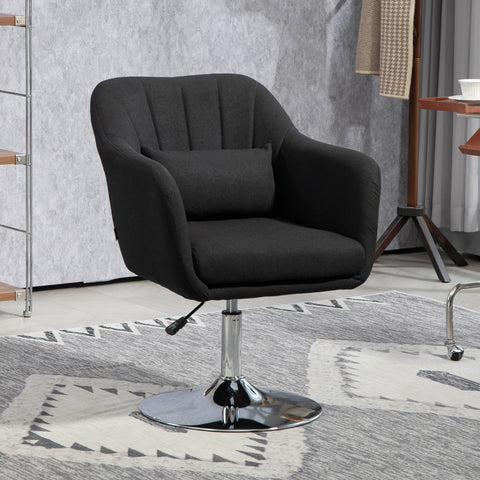 Rootz Swivel Office Chair - Height Adjustable - Rotating Armchair - Maximum Comfort - 60cm x 60cm x 79-91cm - Black