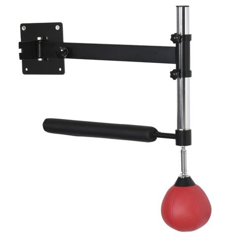 Rootz Boxing Frame - Punching Bag Stand - Wall Mounted Boxing Equipment - Steel Frame - Adjustable Height - Training Reflexes - Red - 79cm x 72cm x 20cm